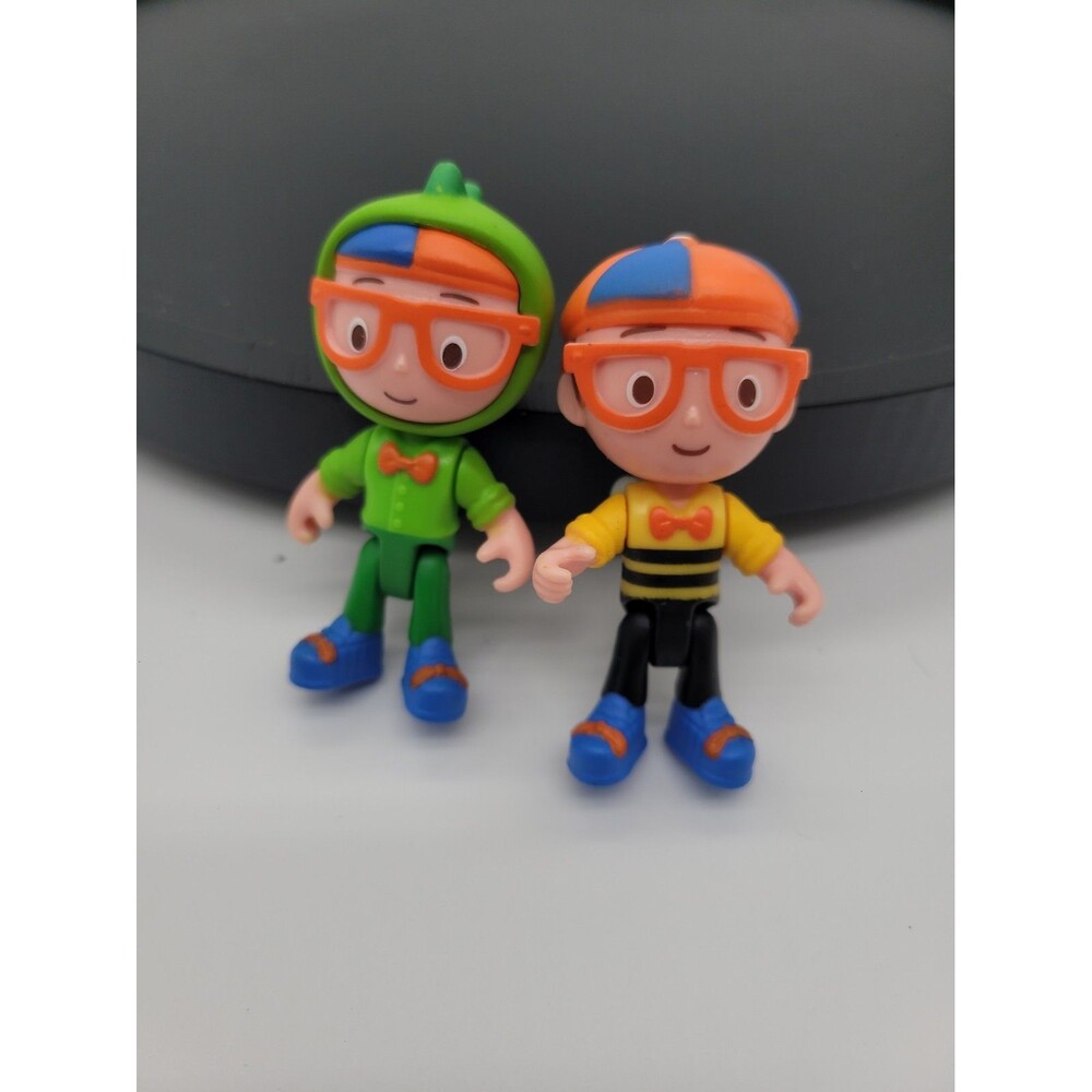 Blippi Action Figures Two Figures Jazwares Lot PVC Cake Topper 2.5"